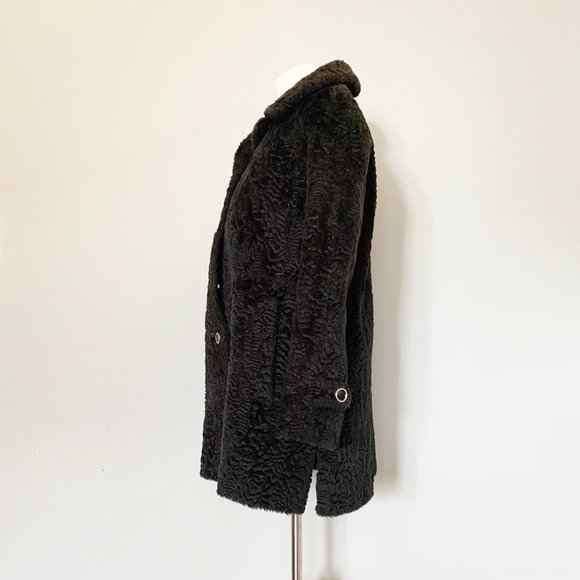 VINTAGE (c. 1960) | Faux Persian Lamb Coat | VERY GOOD!!! - Picture 4 of 8
